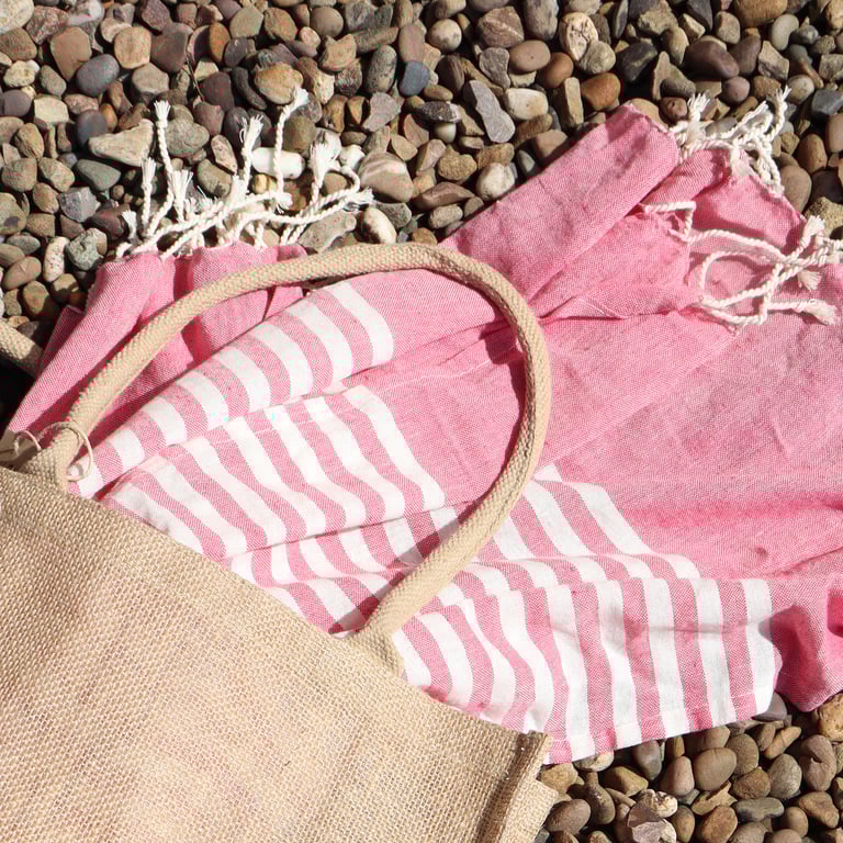 Cotton Pario Throw - Hot Pink Home Decor 100x180 cm Soft Blanket