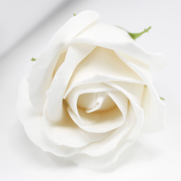 Handmade Med Rose Soap Flowers - White, Decorative and Gentle Floral Accents