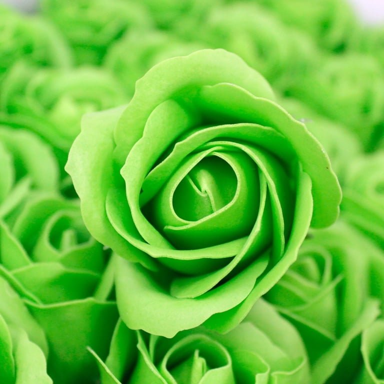 Handmade Craft Soap Flowers - Med Rose Green Home Decor