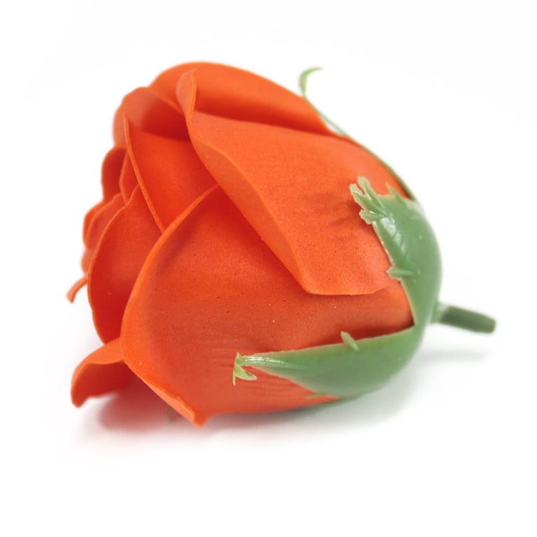 Handmade Med Rose Soap Flowers - Sunset Orange, Craft Soap Decorations