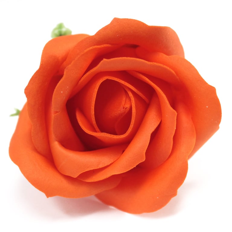 Handmade Med Rose Soap Flowers - Sunset Orange, Craft Soap Decorations