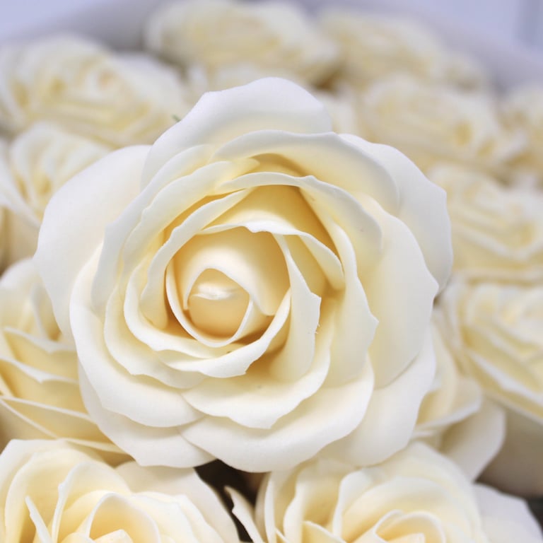 Large Rose Craft Soap Flowers - Ivory Home Decor Decoration