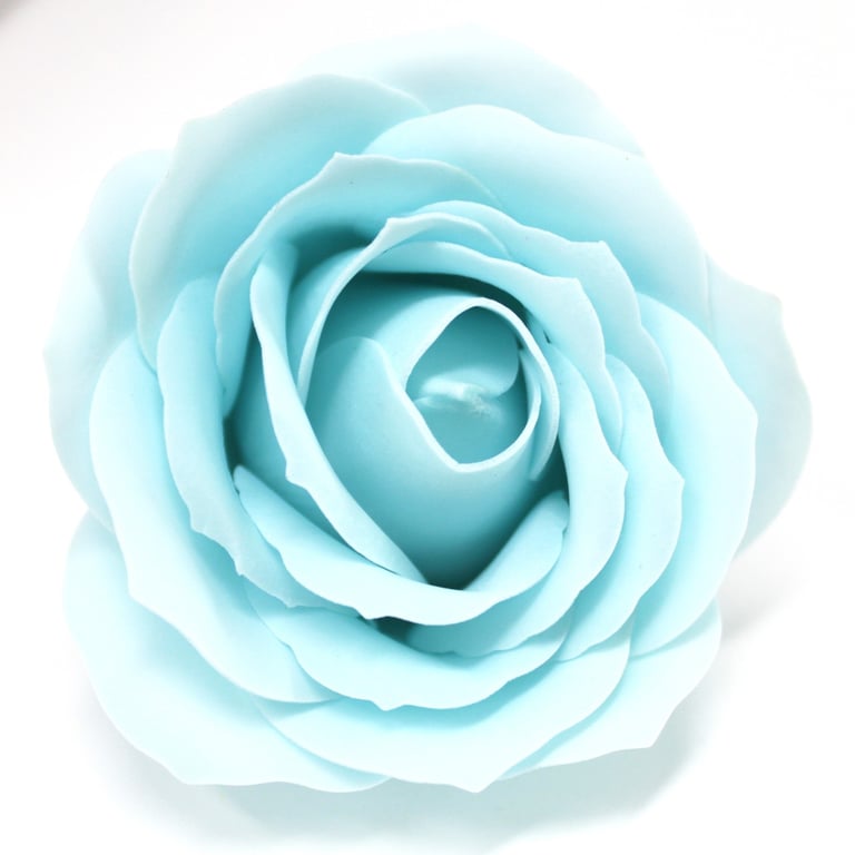 Handmade Craft Soap Flowers - Large Rose in Baby Blue Bathroom Decor