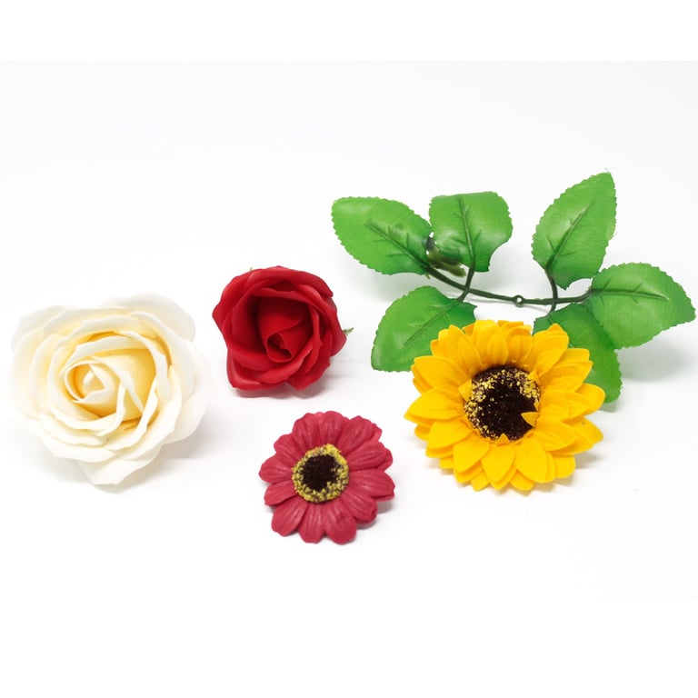 Craft Flower Leaf Decorations - 60 Pieces, Floral Embellishments for Home Decors and Crafts