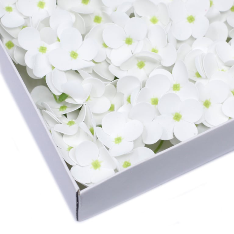 Handmade Hyacinth Bean Craft Soap Flowers - Natural White Blooms