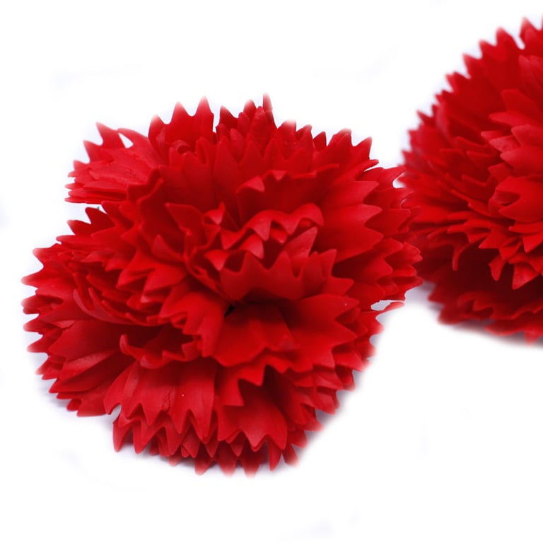 Handmade Red Carnation Craft Soap Flowers - Elegant Decorations for Bath Time