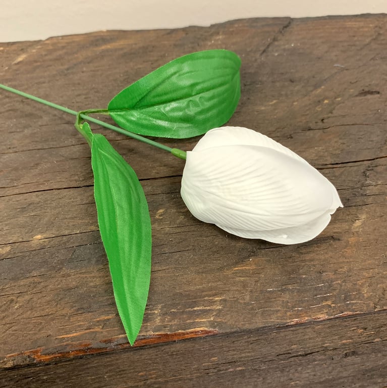 Handmade White Med Tulip Craft Soap Flower for Bath Beauty
