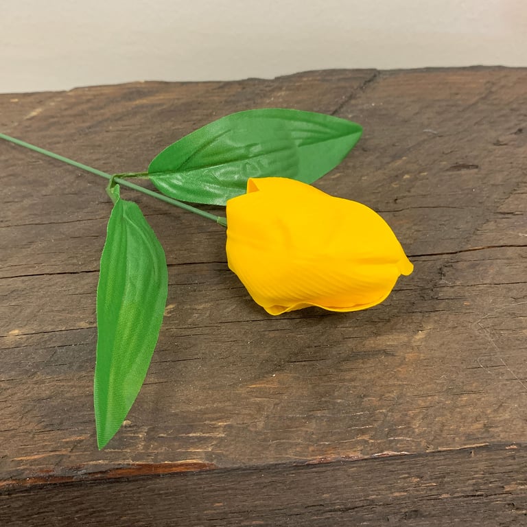 Handmade Med Tulip Craft Soap Flower - Yellow Bath Gift Soap