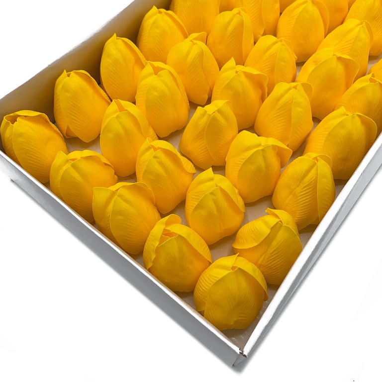 Handmade Med Tulip Craft Soap Flower - Yellow Bath Gift Soap