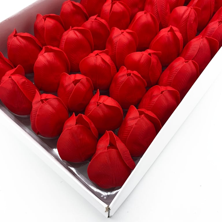 Handcrafted Natural Red Tulip Soap Flower - Artisanal Craft Soap