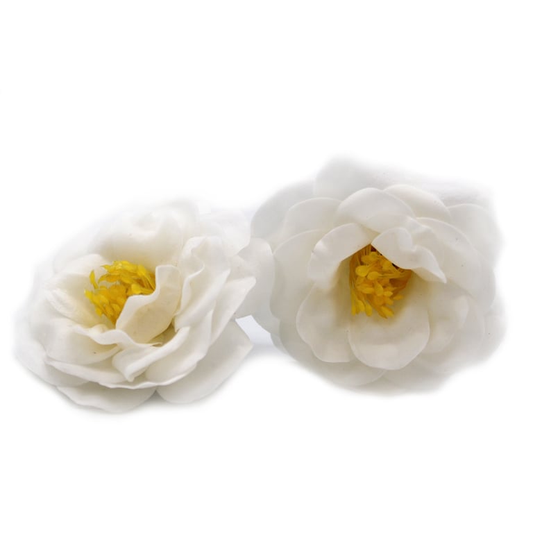 Camellia Handmade Soap Flower - Natural White Bloom