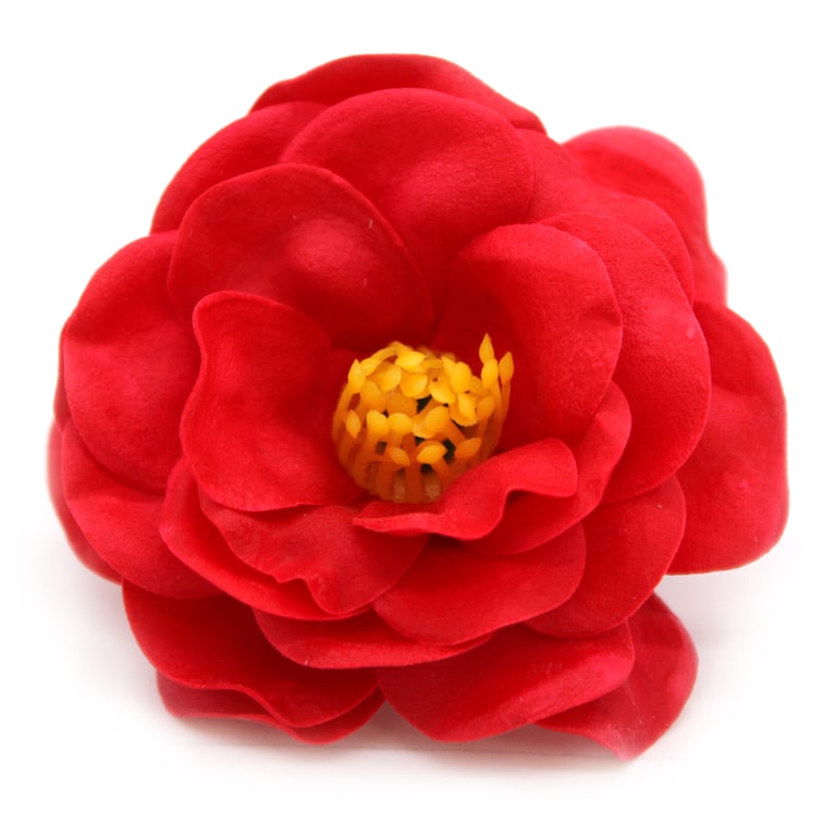 Camellia Craft Soap Flower - Handmade Natural Red Blooming Beauty Gift