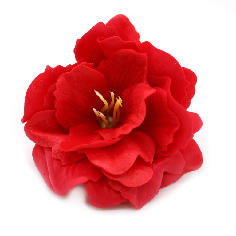 Handmade Craft Soap Flower - Small Red Peony Soap Bar Gift