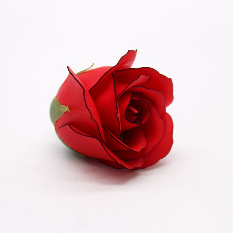 Handmade Craft Soap Flowers - Red Rose Design with Black Rim Home Decor Accent