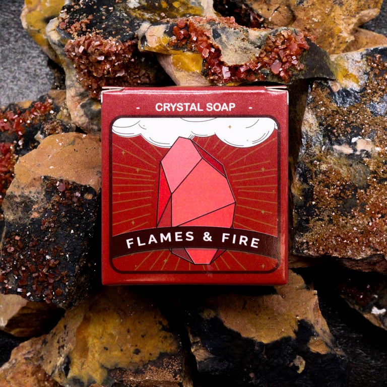 Crystal Elemental Soap - Natural Fire Soap for Men, Scented Elemental Bath Soap