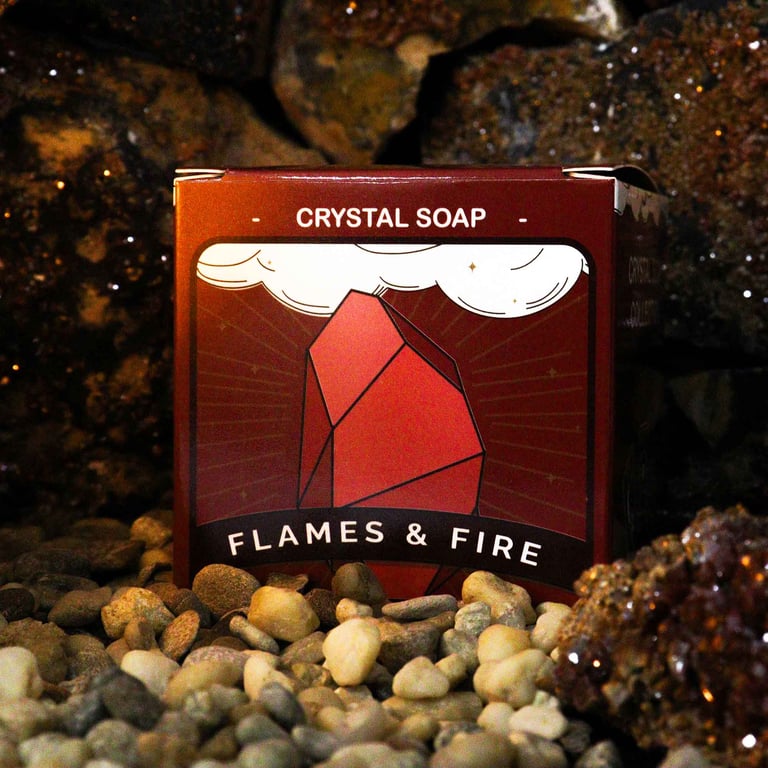Crystal Elemental Soap - Natural Fire Soap for Men, Scented Elemental Bath Soap