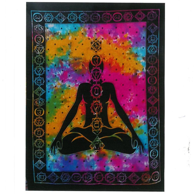 Cotton Chakra Buddha Wall Art - Spiritual Boho Meditation Decor