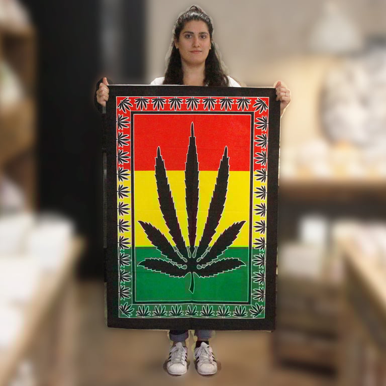 Eco-Friendly Cotton Wall Art - Herbal Leaf Print