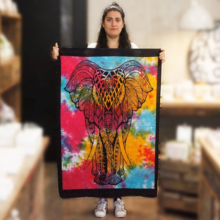 Handmade Cotton Elephant Wall Art - Bohemian Modern Decor