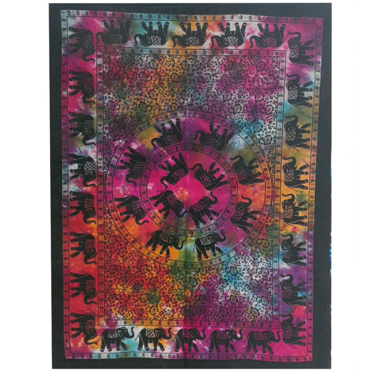 Cotton Elephant Mandala Wall Art - Abstract Home Decor Print