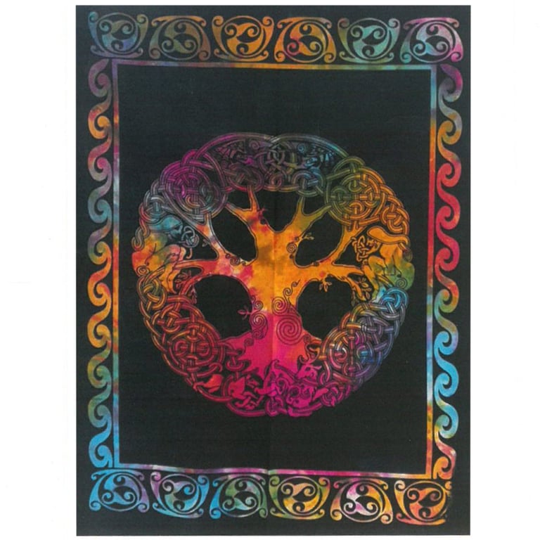 Cotton Canvas Art - Tree Wall Decoration Featuring Adam and Eve in Nature Scene