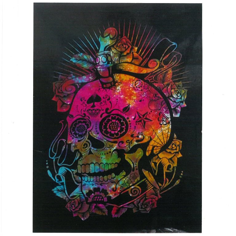 Cotton Day of the Dead Skull Wall Art - Dia de los Muertos Decoration