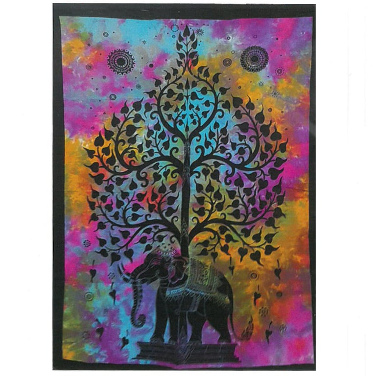 Cotton Elephant Tree Wall Art - Sustainable Boho Home Decor