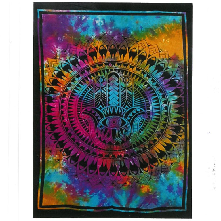 Handmade Cotton Hamsa Wall Art - Boho Middle Eastern Decor