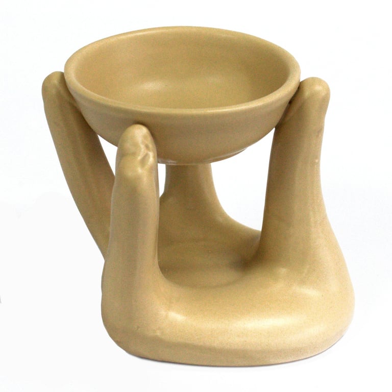 Tan Oil Burner by Open Hands - Essential Oil Diffuser for Home Fragrance and Indoor Decoration