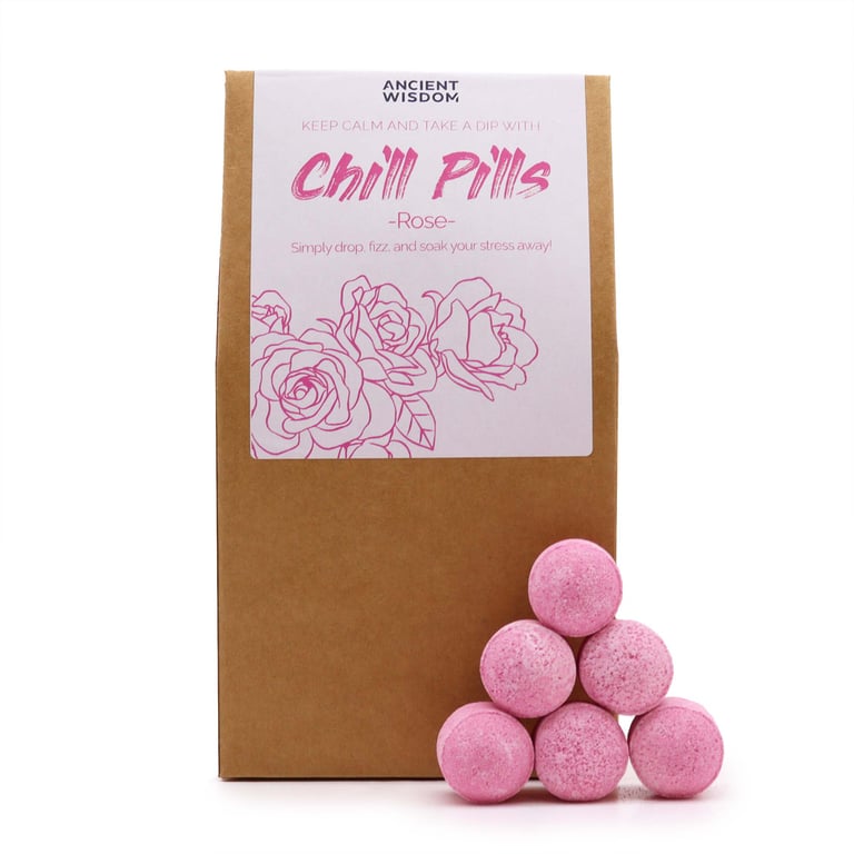 Chill Pills Relaxation Gift Pack 350g Rose - Stress Relief Supplements for Calming Mind and Body