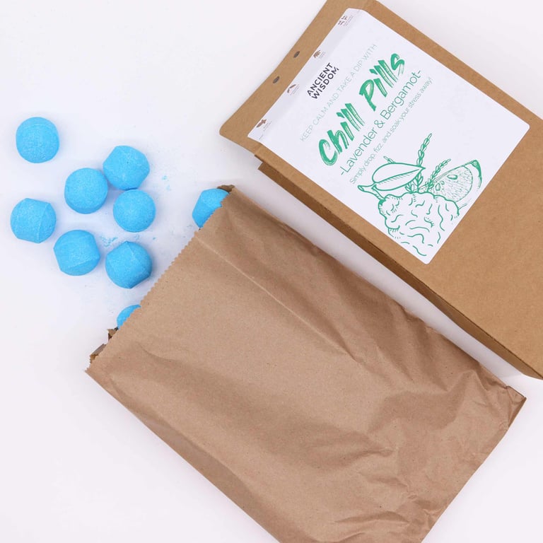Lavender & Bergamot Chill Pills Gift Pack - 350g Relaxation and Stress Relief Aromatherapy Gift