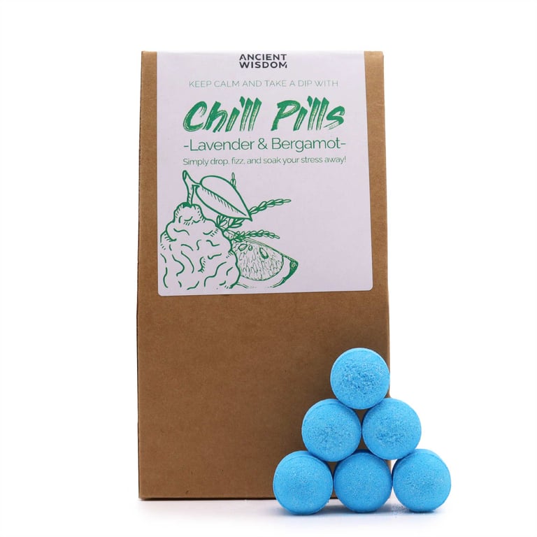 Lavender & Bergamot Chill Pills Gift Pack - 350g Relaxation and Stress Relief Aromatherapy Gift