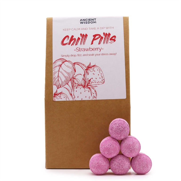 Strawberry Chill Pills Gift Pack - 350g Relaxation and Stress Relief Capsules for Calm Mind and Body