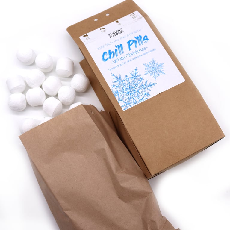 Chill Pills Gift Pack - White Christmas Relaxation and Stress Relief 350g