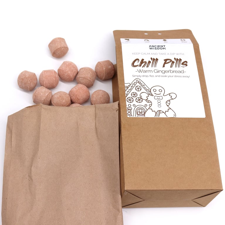 Chill Pills Gift Pack - Warm Gingerbread Relaxation Aid 350g Herbal Stress Relief Supplement