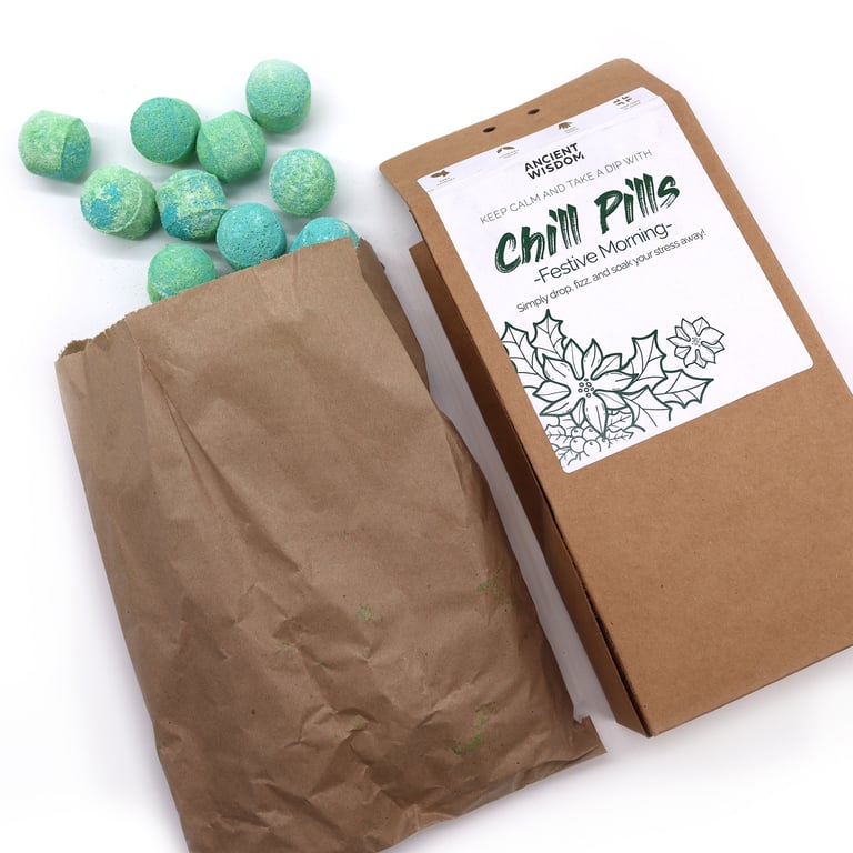Festive Morning Chill Pills Gift Pack - Relaxation Chocolates for Stress Relief 350g