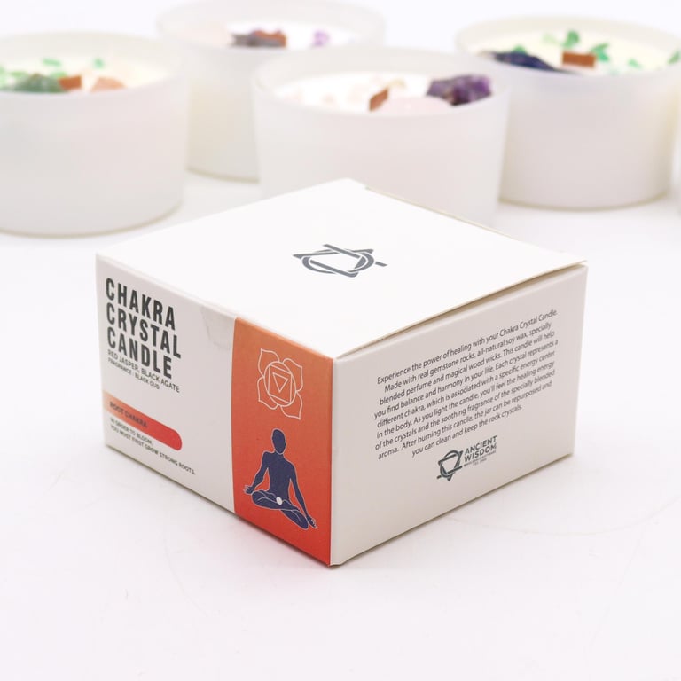 Root Chakra Crystal Candle - Harmonize and Balance Your Energy with Meditation and Healing Properties