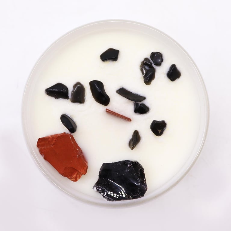 Root Chakra Crystal Candle - Harmonize and Balance Your Energy with Meditation and Healing Properties