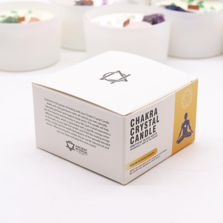 Solar Plexus Chakra Crystal Candles for Energy Balance and Spiritual Wellness