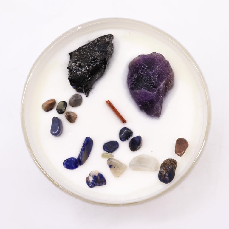 Solar Plexus Chakra Crystal Candles for Energy Balance and Spiritual Wellness