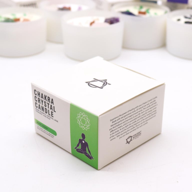 Heart Chakra Crystal Candles - Balancing Emotional Energy for Spiritual Growth and Meditation