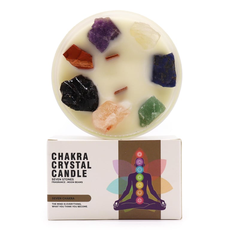 Large Chakra Crystal Candles - 7-Chakra Energy Healing and Spiritual Lighting