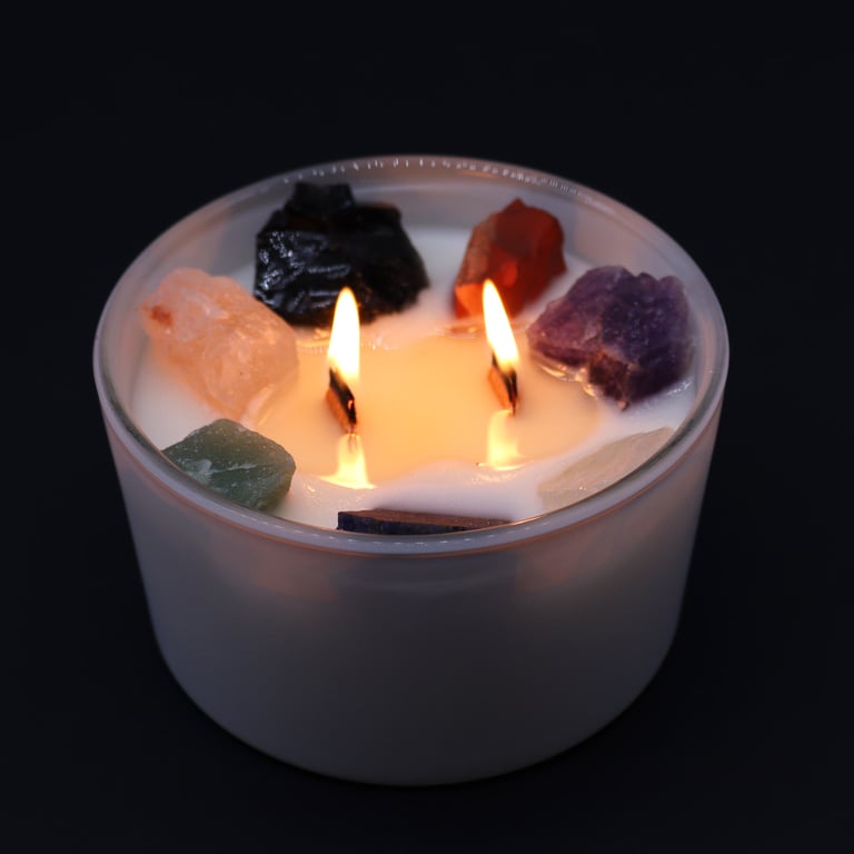 Large Chakra Crystal Candles - 7-Chakra Energy Healing and Spiritual Lighting