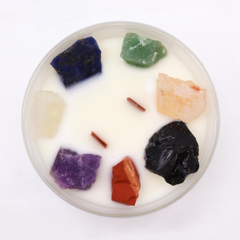 Large Chakra Crystal Candles - 7-Chakra Energy Healing and Spiritual Lighting