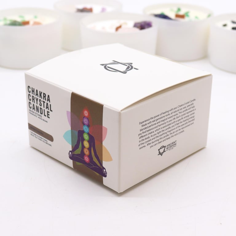 Large Chakra Crystal Candles - 7-Chakra Energy Healing and Spiritual Lighting