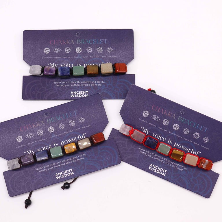 Chakra Tumble Stone Energy Bracelet - Spiritual Crystal Jewelry