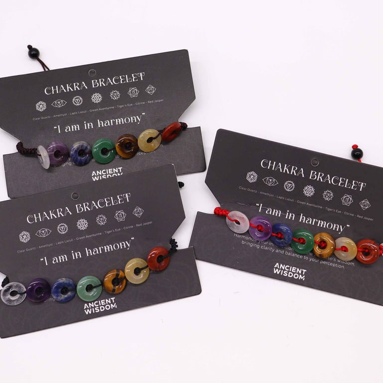 Chakra Mini Donut Crystal Healing Bracelet
