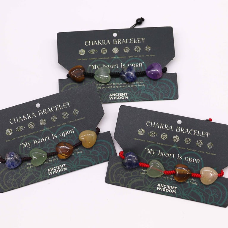 Chakra Healing Energy Heart String Bracelet for Spiritual Balance and Wellness