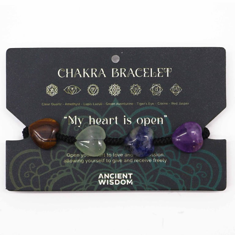 Chakra Healing Energy Heart String Bracelet for Spiritual Balance and Wellness