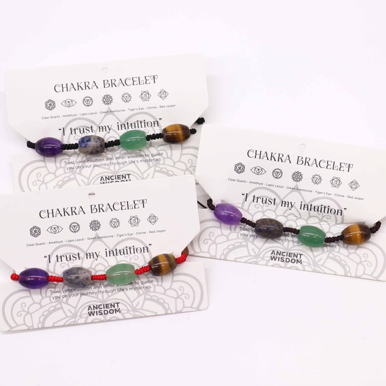 Chakra Energy Healing Crystal Bead String Bracelet for Meditation and Balance
